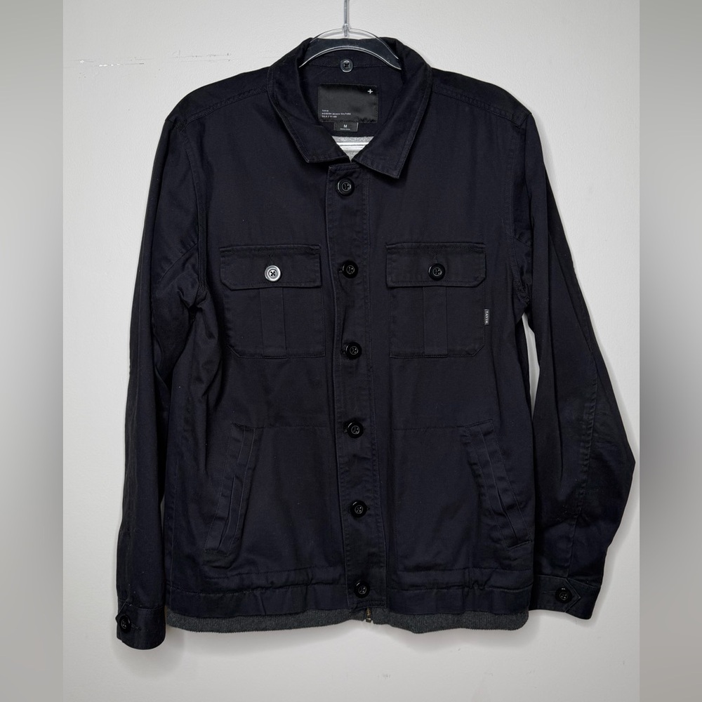 Tavik Men's Black Lightweight Button-Front Shirt Jacket